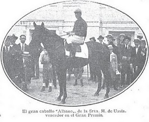 ALBANO tras vencer en 1921 el Gran Premio de Madrid